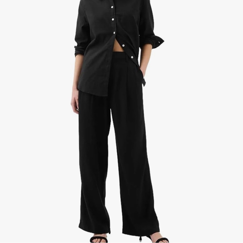 Gap High Rise Linen Wide Leg Trousers